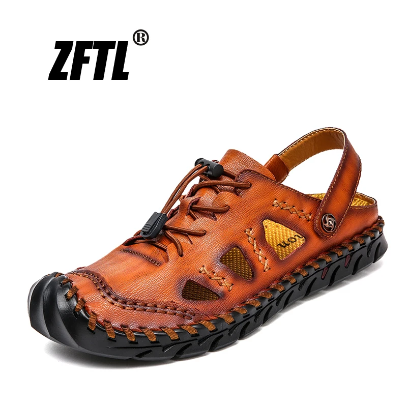 Сандалии ZFTL мужские из натуральной кожи Повседневная пляжная обувь ручной
