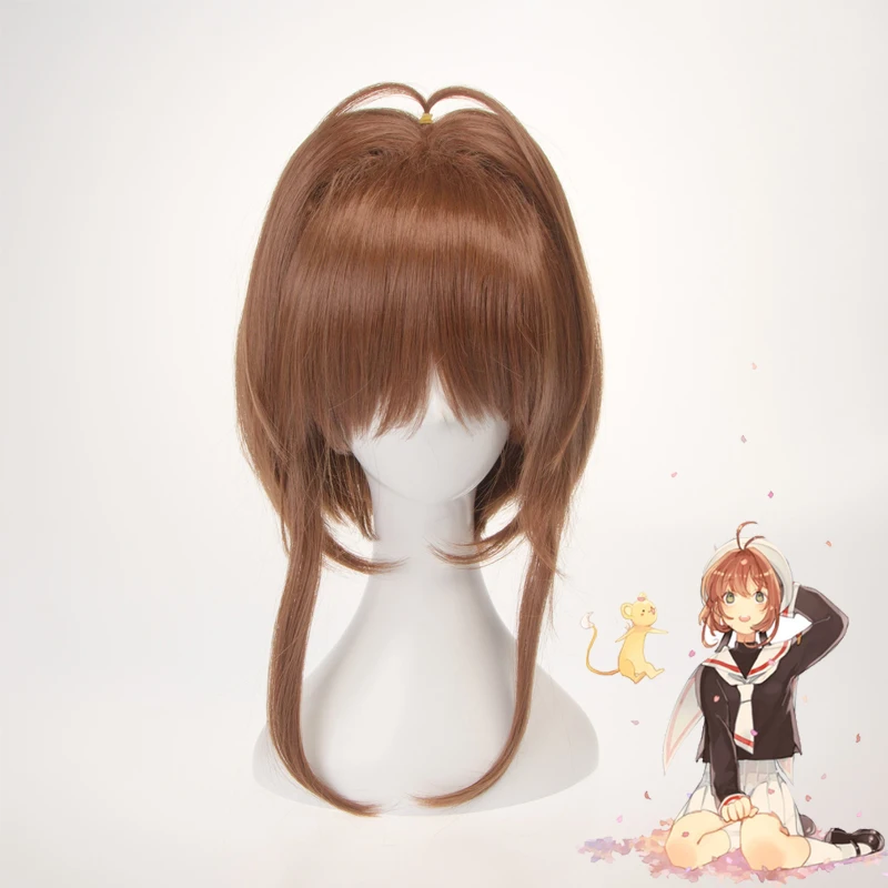 Горячая аниме KINOMOTO искатель карт Sakura Косплей парик для женщин/девочек Хэллоуин