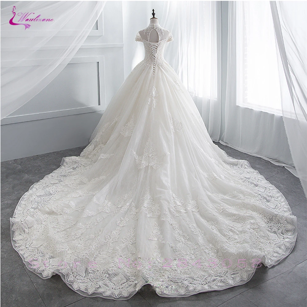 Waulizane Luxury High Neckline 2019 Ball Gown Wedding Dress With Chapel Train Regular Waistline Wedding Gown
Waulizane Luxury High Neckline 2019 Ball Gown Wedding Dress With Chapel Train Regular Waistline Wedding Gown