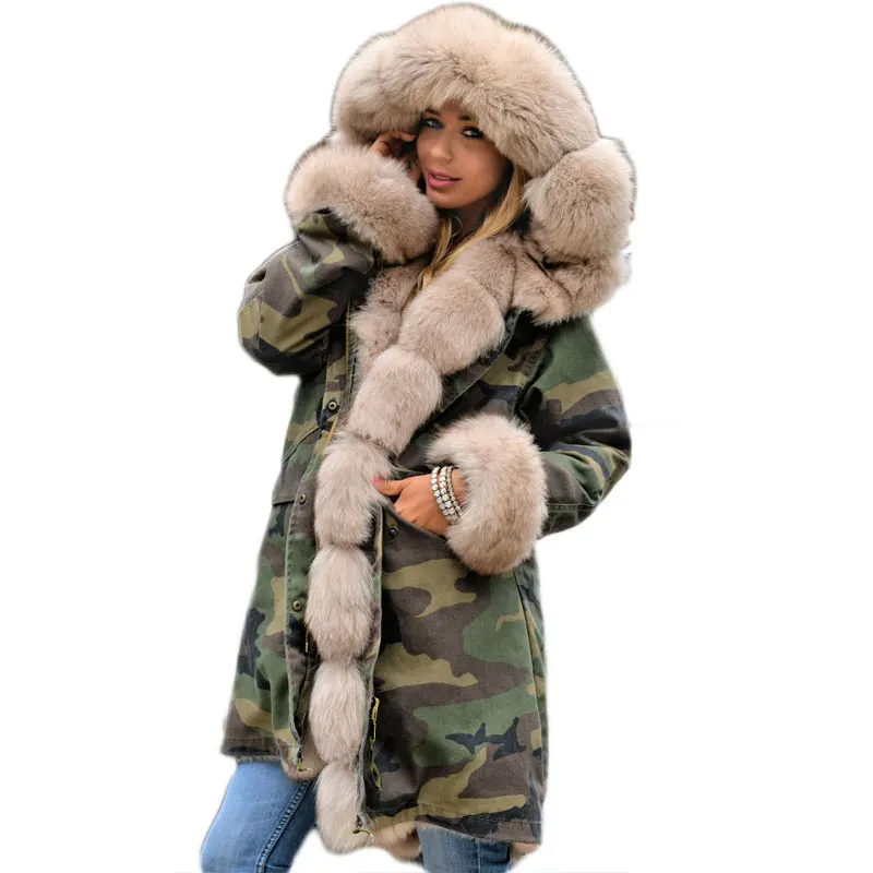 Lenght Women Fur Parka New Nice Faux Fox Fur Collar Hooded Fur Lining Parka Female Winter Warm Jacket Coats Thick Parkas
Lenght Women Fur Parka New Nice Faux Fox Fur Collar Hooded Fur Lining Parka Female Winter Warm Jacket Coats Thick Parkas