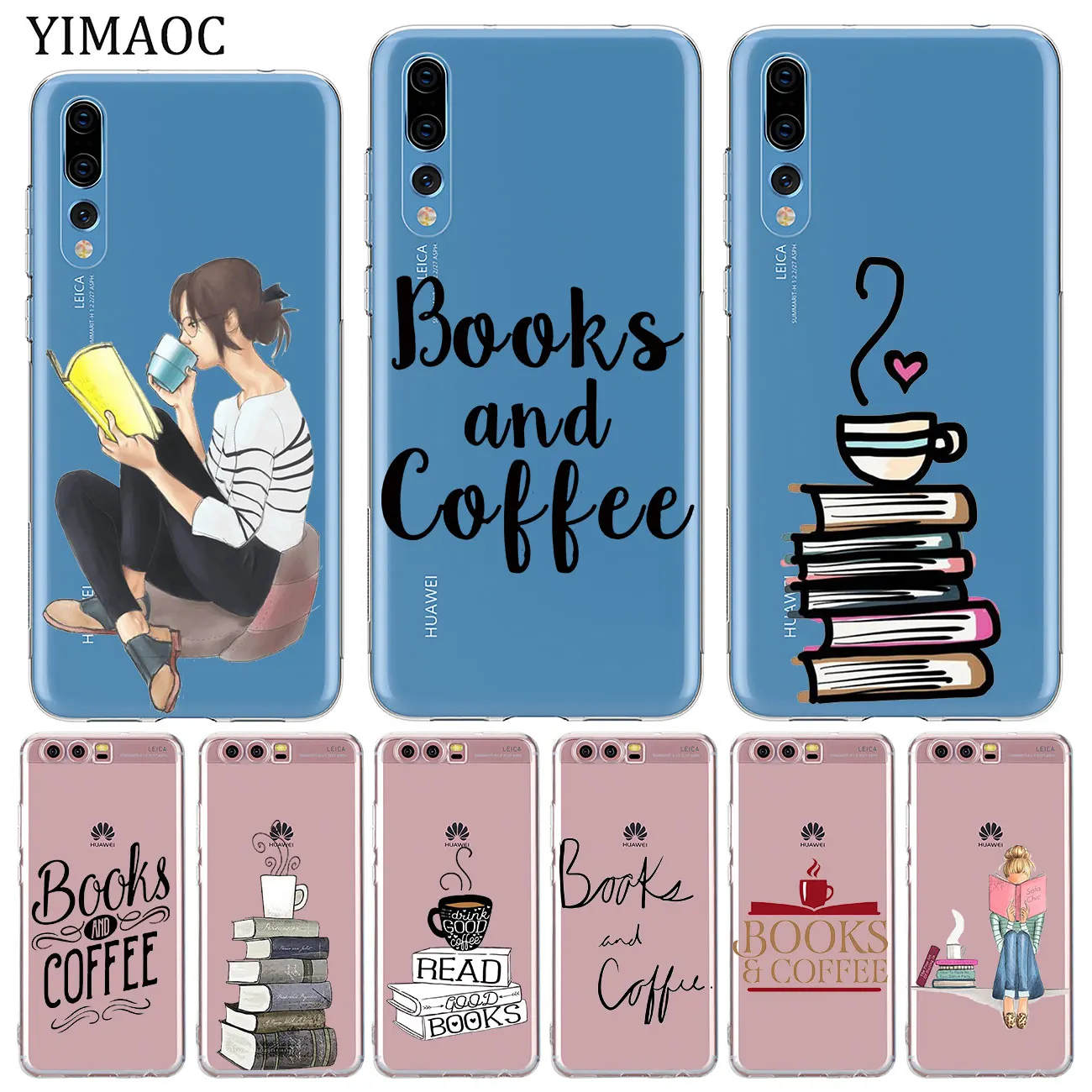 YIMAOC книги и кофе перевернутый Mck Мягкий силиконовый чехол для Huawei P30 P20 Pro P10 P8 P9 Lite