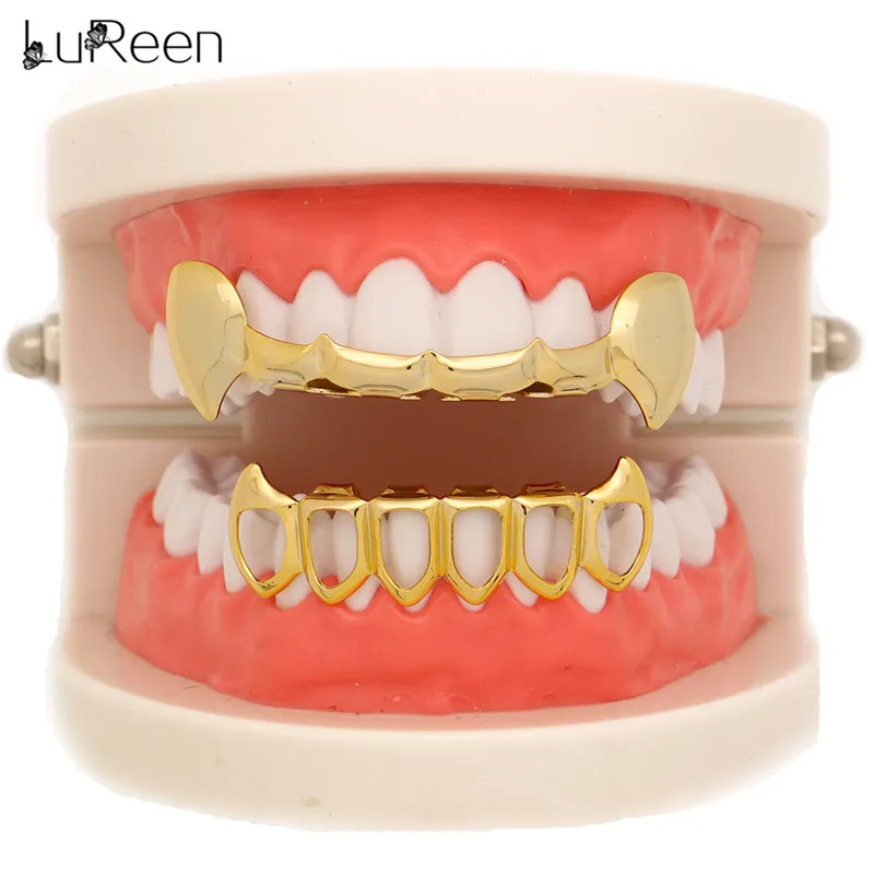 LuReen Hip Hop Gold Teeth Grillz Vampire Fang Dental Hollow Grills Set Cosplay Tooth Caps Halloween Jewelry Gift
LuReen Hip Hop Gold Teeth Grillz Vampire Fang Dental Hollow Grills Set Cosplay Tooth Caps Halloween Jewelry Gift