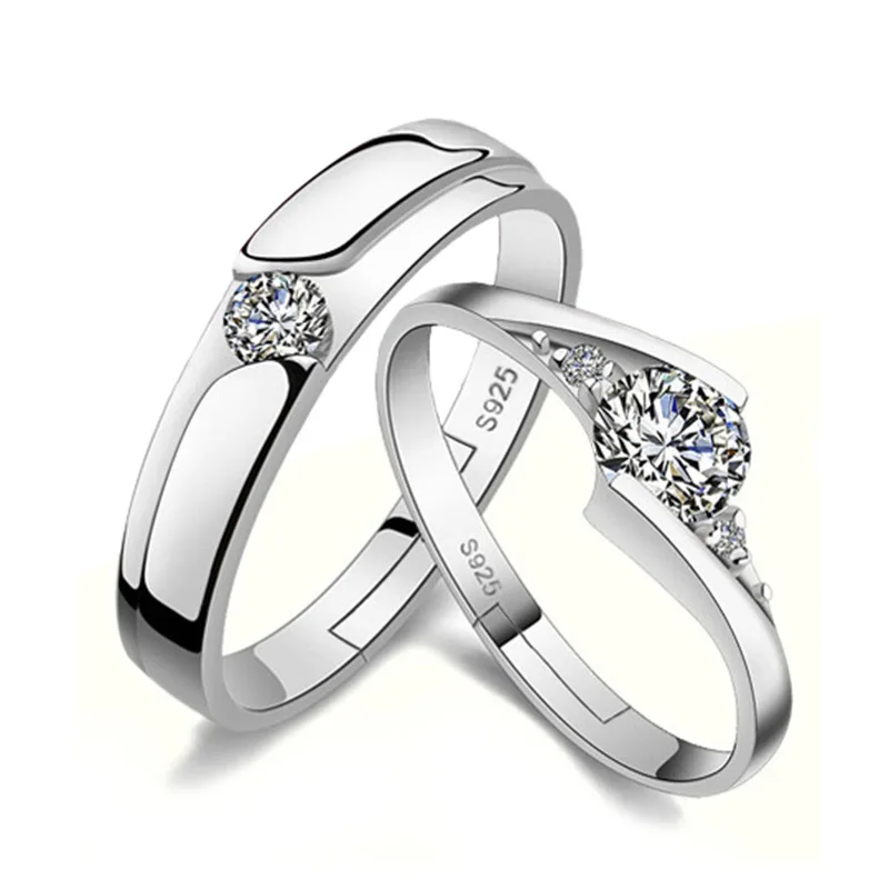 Wholesale 925 sterling silver fashion shiny crystal lovers wedding rings jewelry female men`s open finger ring drop shipping
Wholesale 925 sterling silver fashion shiny crystal lovers wedding rings jewelry female men`s open finger ring drop shipping