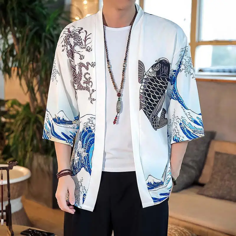 Traditional Japanese Style Streetwear Vintage Mens Kimono Shirt Collarless Summer Shirt Men Dragon Printed Office Shirt MenXXL
Traditional Japanese Style Streetwear Vintage Mens Kimono Shirt Collarless Summer Shirt Men Dragon Printed Office Shirt MenXXL