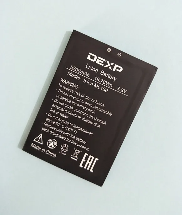 Новый Сменный аккумулятор 3 8 в 5200 мАч для телефона DEXP Ixion ML 150 ML150 AMPER M | Мобильные