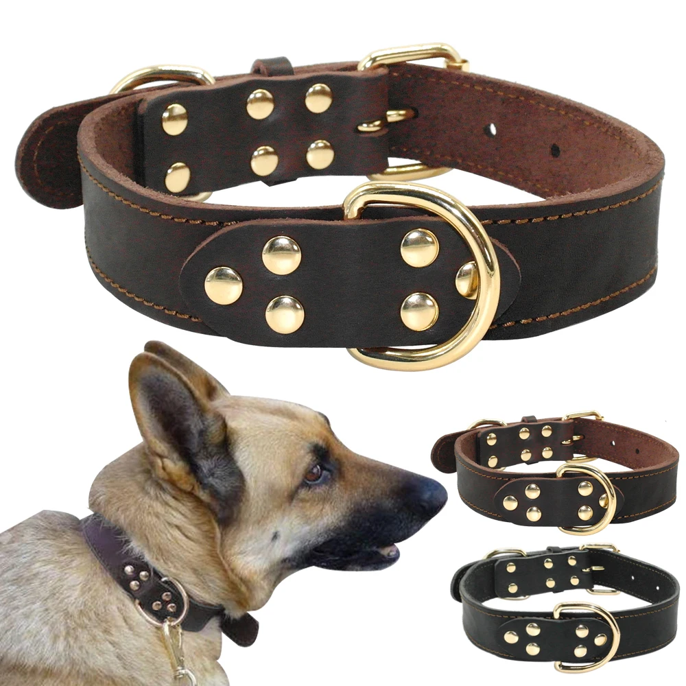Genuine Leather Dog Collar Working Dog Pet Training Collars Heavy Duty For Medium Large Dogs German Shepherd Brown Color
Genuine Leather Dog Collar Working Dog Pet Training Collars Heavy Duty For Medium Large Dogs German Shepherd Brown Color