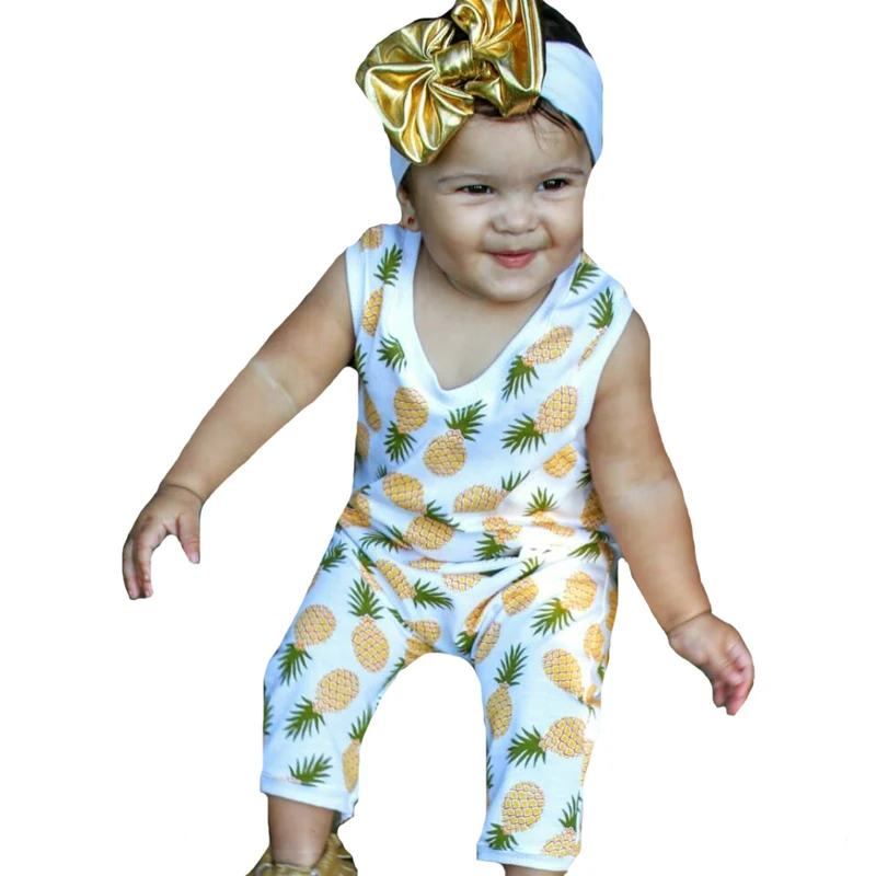SOSOCOER Baby Romper Headband 2017 Summer Pineapple Sleeveless Newborn Rompers Jumpsuit+Bow Headwear 2pcs Girls Clothes Outfits
SOSOCOER Baby Romper Headband 2017 Summer Pineapple Sleeveless Newborn Rompers Jumpsuit+Bow Headwear 2pcs Girls Clothes Outfits
