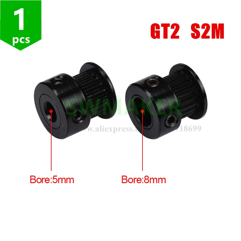 NEW GT2 S2M Black Color Aluminum Timing Belt pulley 20 teeth bore 5/8mm for RepRap 3D printer GT2-6mm Width Timing Belt
NEW GT2 S2M Black Color Aluminum Timing Belt pulley 20 teeth bore 5/8mm for RepRap 3D printer GT2-6mm Width Timing Belt