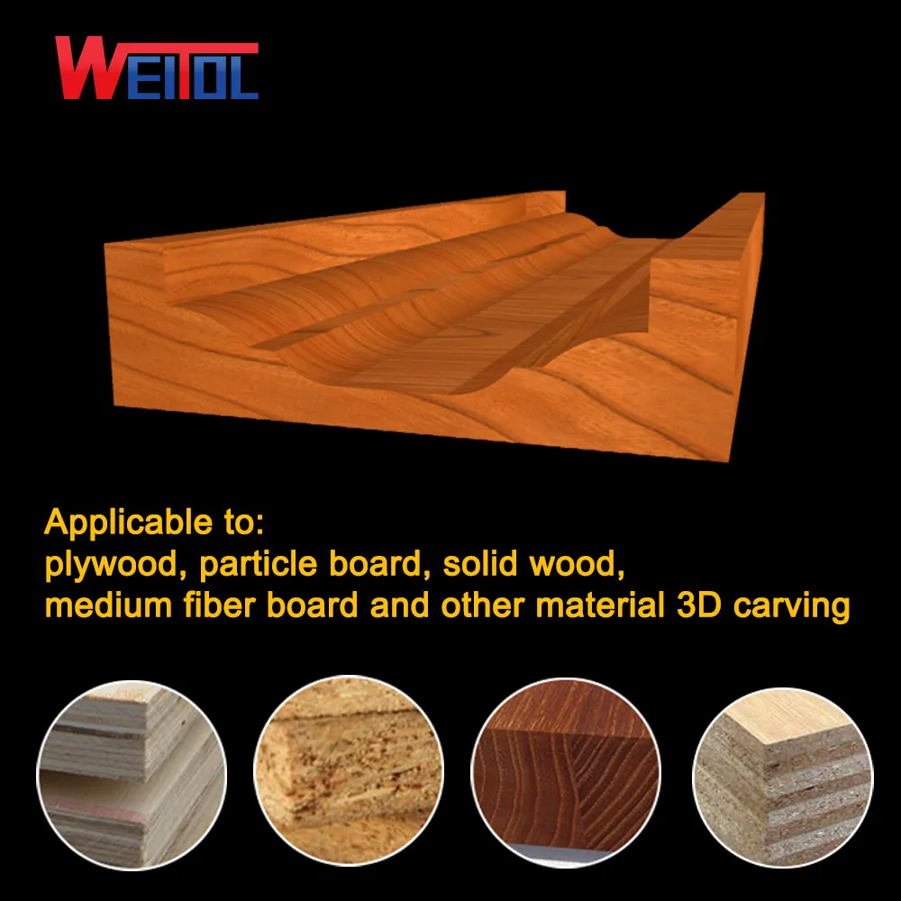 Weitol free shipping high quality tungsten steel wood engraving tool classical raised ogee bit for CNC router machine for wood
Weitol free shipping high quality tungsten steel wood engraving tool classical raised ogee bit for CNC router machine for wood