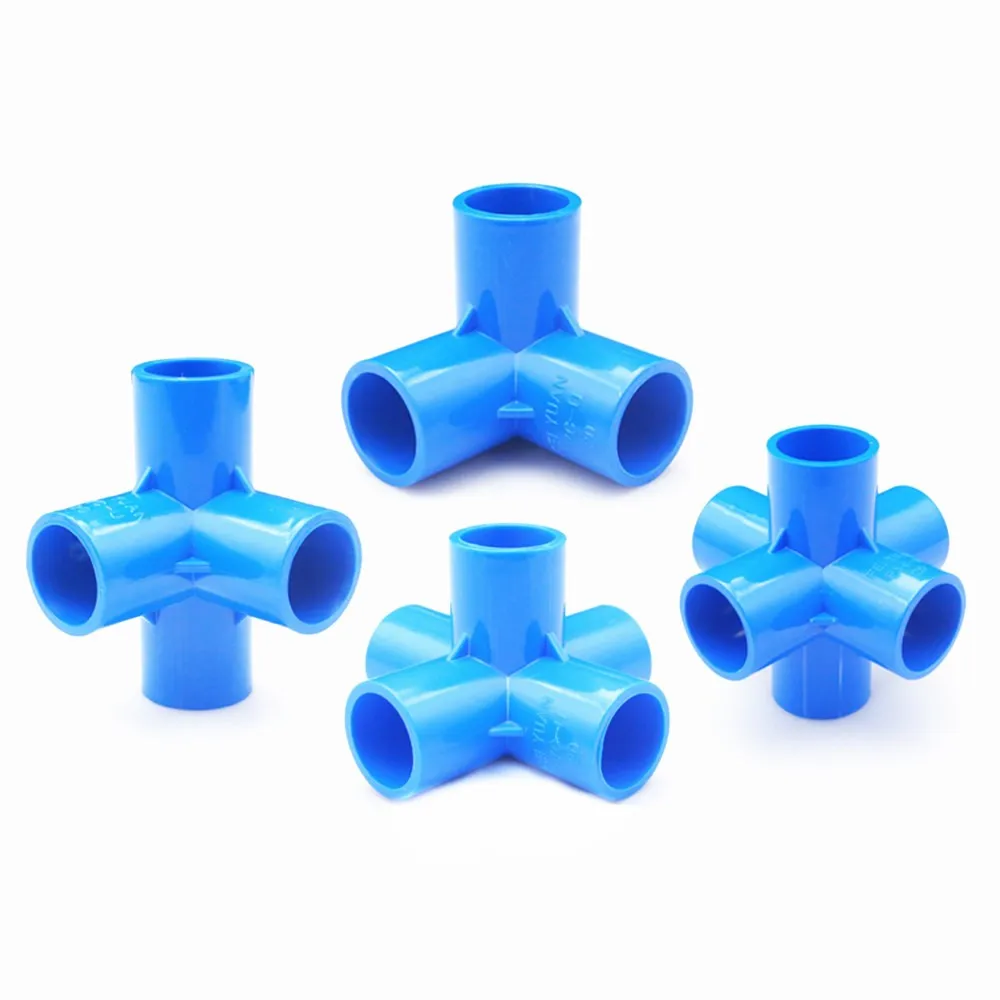 

Blue PVC 3/4/5/6 Dimensional Internal Diameter 20mm,25mm,32mm PVC Pipe Fittings Home Garden Irrigation Water Connectors DIY Tool