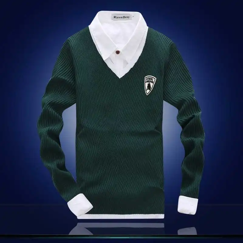 New Arrive led sets thin mens sweaters solid color Joker youth skinny 1440114985 | Мужская одежда