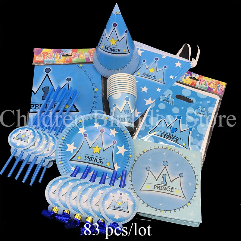 83pcs/lot Prince Crown party sets Prince Crown birthday party decorations Prince Crown disposable tableware plates cups straws
83pcs/lot Prince Crown party sets Prince Crown birthday party decorations Prince Crown disposable tableware plates cups straws