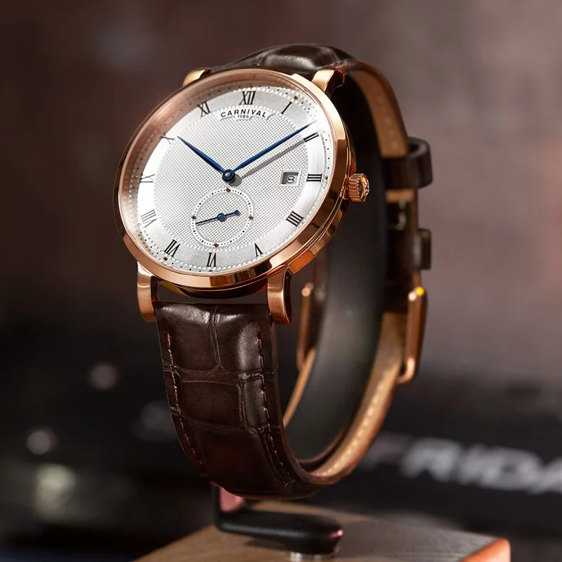 Carnival Fashion Simple Automatic Mechanical Watches Men Wach Sport Waterproof Watch Clock Leather Relogio Masculino 2019 New
Carnival Fashion Simple Automatic Mechanical Watches Men Wach Sport Waterproof Watch Clock Leather Relogio Masculino 2019 New