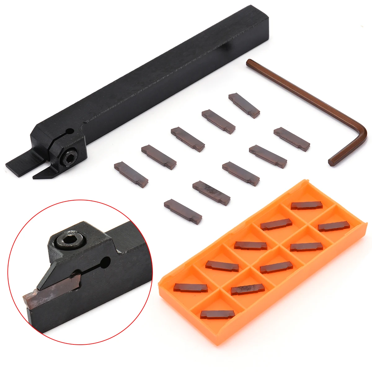 1pc MGEHR1212-2 CNC Lathe Turning Tool 12*12*100mm Boring Bar + 10pcs MGMN200-G Carbide Inserts 2mm*15mm Blades with Hex Wrench
1pc MGEHR1212-2 CNC Lathe Turning Tool 12*12*100mm Boring Bar + 10pcs MGMN200-G Carbide Inserts 2mm*15mm Blades with Hex Wrench