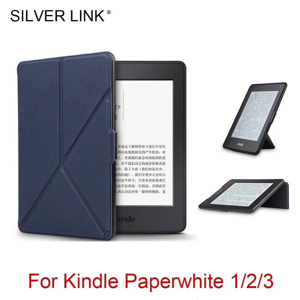 Серебристая ссылка Kindle Paperwhite 1/2/3 складной чехол из искусственной кожи для Amazon