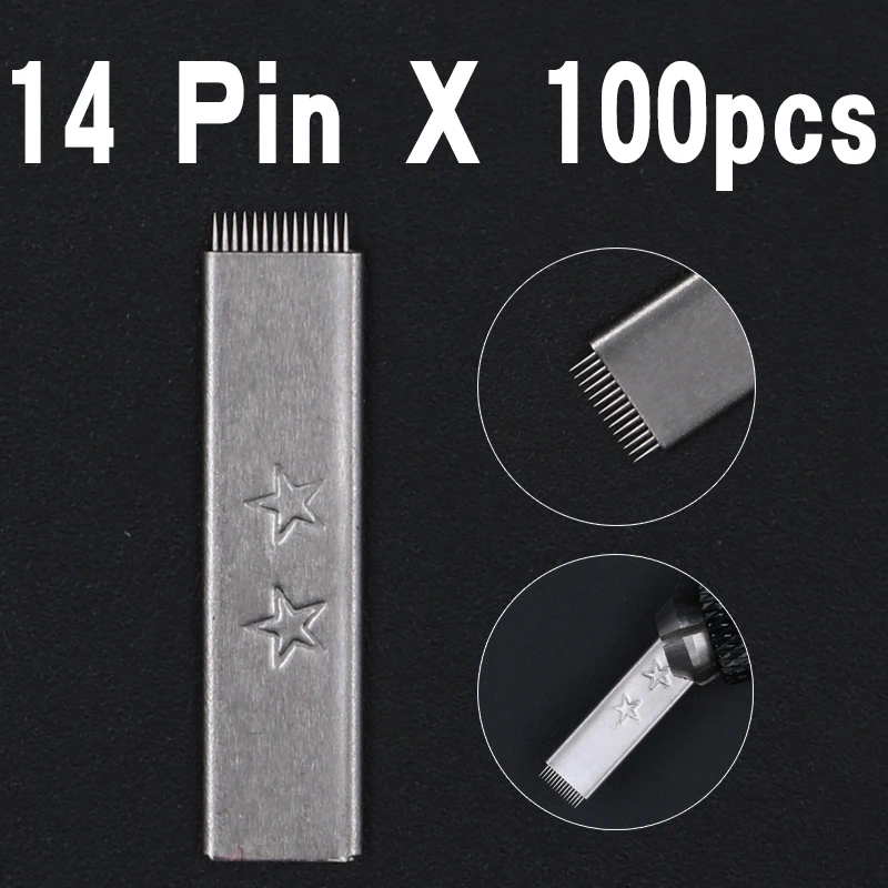 Free Shipping 100 pcs/lot Fog Eyebrow Tattoo Flat 14pins Needles Double Star 14pins Blades For Permanment Makeup Manual Pen
Free Shipping 100 pcs/lot Fog Eyebrow Tattoo Flat 14pins Needles Double Star 14pins Blades For Permanment Makeup Manual Pen