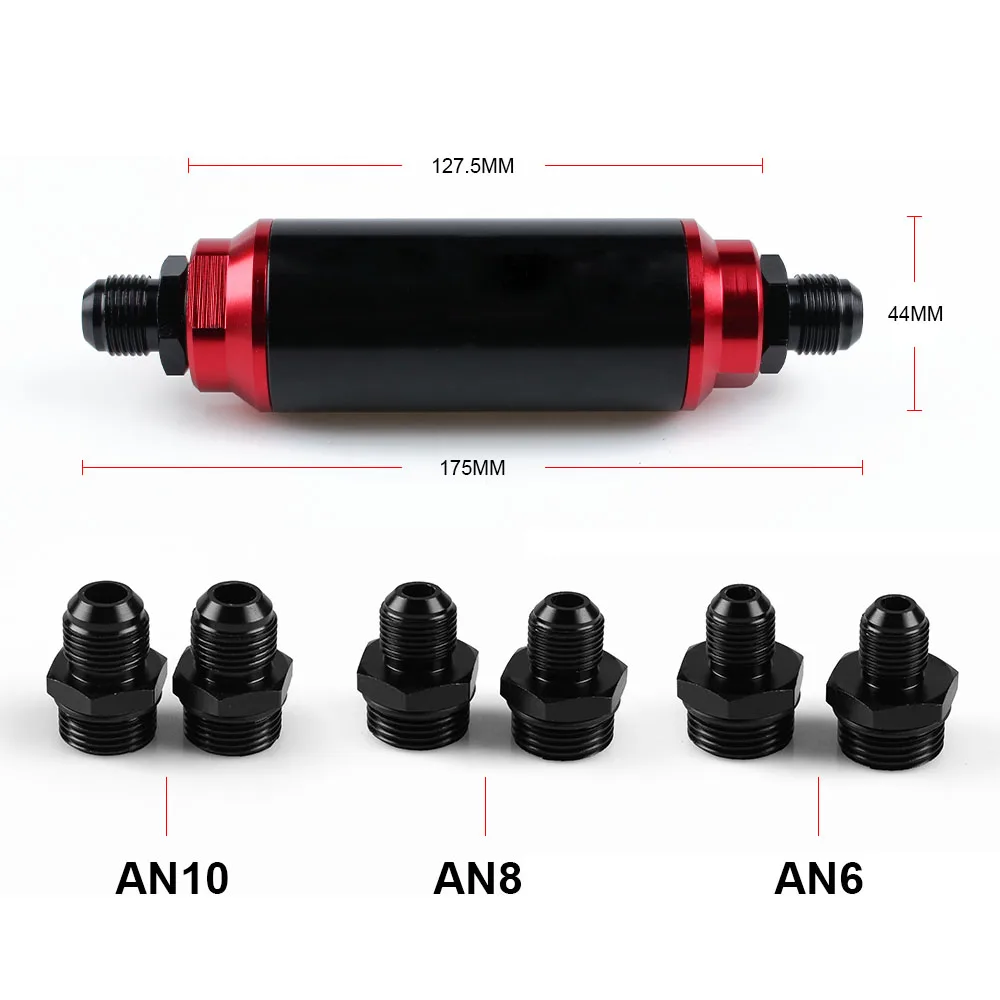Inline Fuel Filter High FLOW 60 Micron Cleanable SS AN6 AN8 AN10 Filter Accessories RS-FRG014
Inline Fuel Filter High FLOW 60 Micron Cleanable SS AN6 AN8 AN10 Filter Accessories RS-FRG014