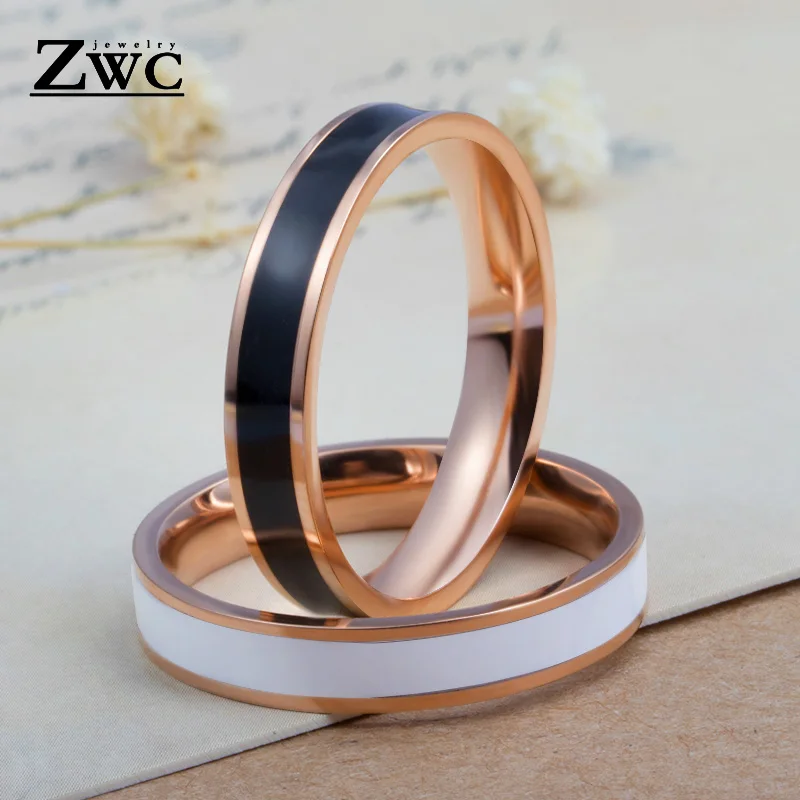ZWC Fashion Charm Black White Ceramic Titanium Steel Rose Gold Ring for Women Men Party Wedding Romance Temperament Ring Jewelry
ZWC Fashion Charm Black White Ceramic Titanium Steel Rose Gold Ring for Women Men Party Wedding Romance Temperament Ring Jewelry