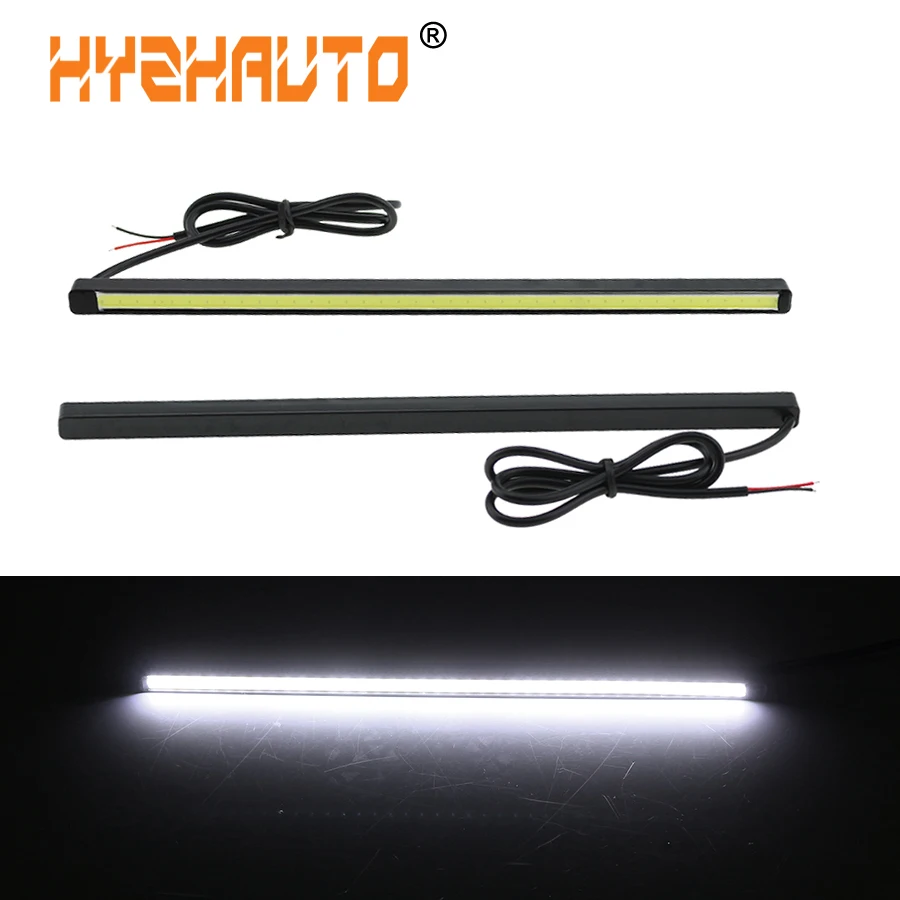 

HYZHAUTO 2Pcs 20CM COB Daytime Running Lights Car LED DRL Auto Driving Light Source White Waterproof Strip Lamp 12V