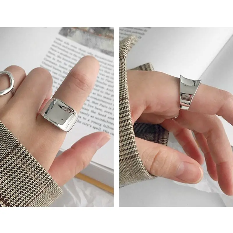 Silvology 925 Sterling Silver Square Wide Rings Silver Geometric Glossy Texture Korea Style Rings For Women Elegant Jewelry Gift
Silvology 925 Sterling Silver Square Wide Rings Silver Geometric Glossy Texture Korea Style Rings For Women Elegant Jewelry Gift