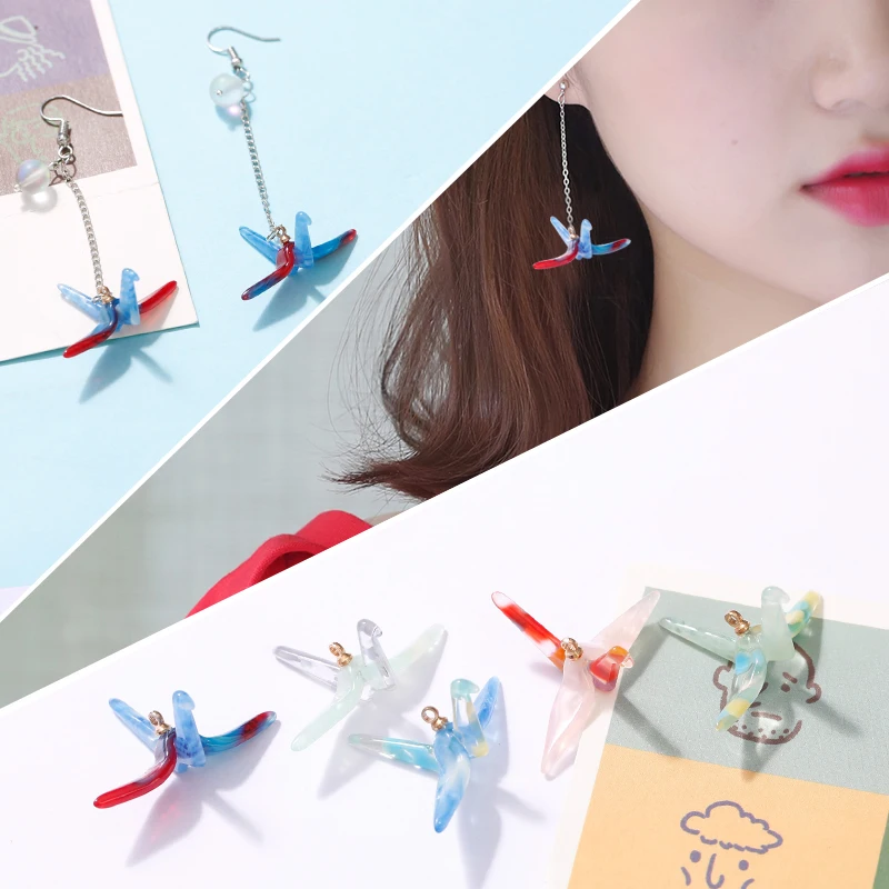 Acrylic Crane DIY Handmade Earrings Making Thousands of Paper Crane Pendant Necklace Accessories Jewelry Components 2pcs
Acrylic Crane DIY Handmade Earrings Making Thousands of Paper Crane Pendant Necklace Accessories Jewelry Components 2pcs