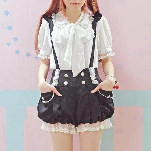 Black/pink Kawaii Overalls Summer New Lace Flounces Double Breasted Lantern Suspender Shorts Lolita Sweet Jumpsuits Cute Rompers
Black/pink Kawaii Overalls Summer New Lace Flounces Double Breasted Lantern Suspender Shorts Lolita Sweet Jumpsuits Cute Rompers