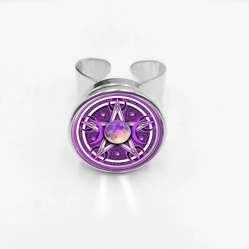 2019 / Glamour Purple Triple Moon Goddess Ring Pentagram Witchcraft Protection Crescent Supernatural Snap Ring
2019 / Glamour Purple Triple Moon Goddess Ring Pentagram Witchcraft Protection Crescent Supernatural Snap Ring