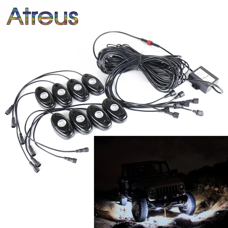 Atreus 1Set/8pcs 9W Car LED Atmosphere Lamp RGB Led Rock Lights 12V with Remote APP ControlFor ATV SUV Truck Tractor Boat 4WD
Atreus 1Set/8pcs 9W Car LED Atmosphere Lamp RGB Led Rock Lights 12V with Remote APP ControlFor ATV SUV Truck Tractor Boat 4WD
