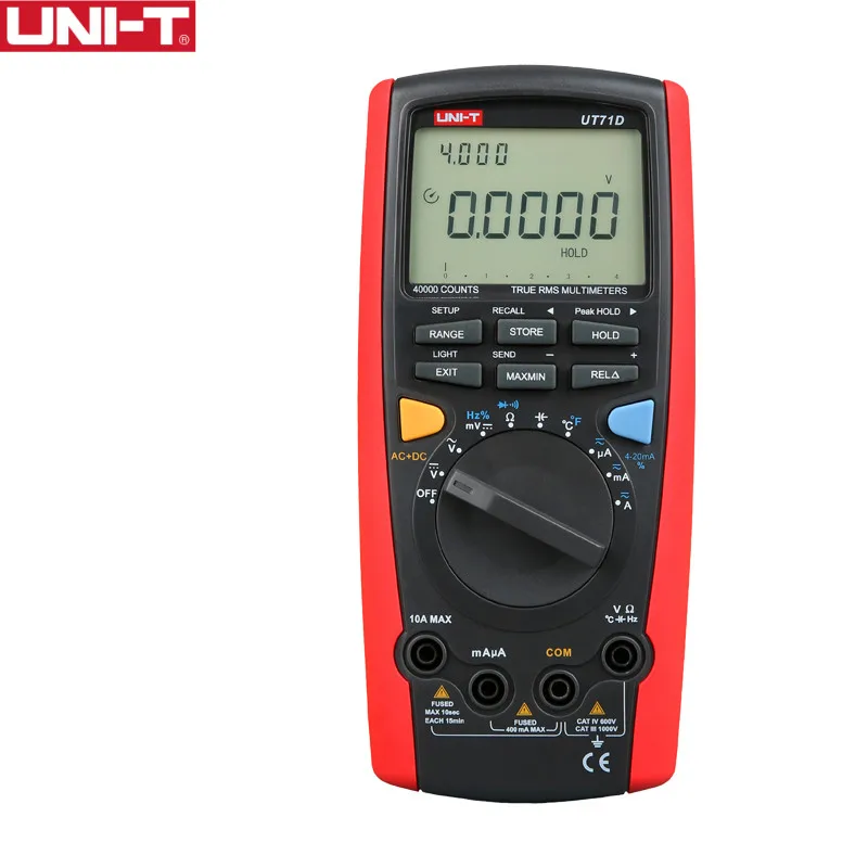 UNI-T UT71D Smart Digital Multimeter True RMS 40000 Counts Volt Amp Ohm Capacitance Meter Thermometer USB Interface PC Software
UNI-T UT71D Smart Digital Multimeter True RMS 40000 Counts Volt Amp Ohm Capacitance Meter Thermometer USB Interface PC Software