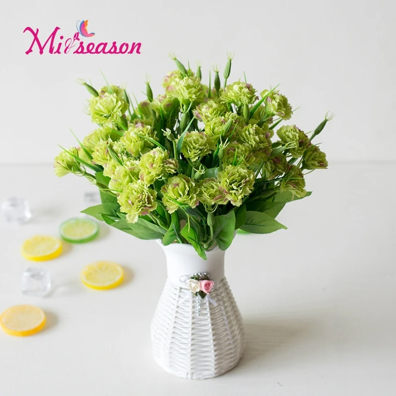 Miiseason 1 шт. 10 головок свежий искусственный цветок Гвоздика Шелковый искусственное