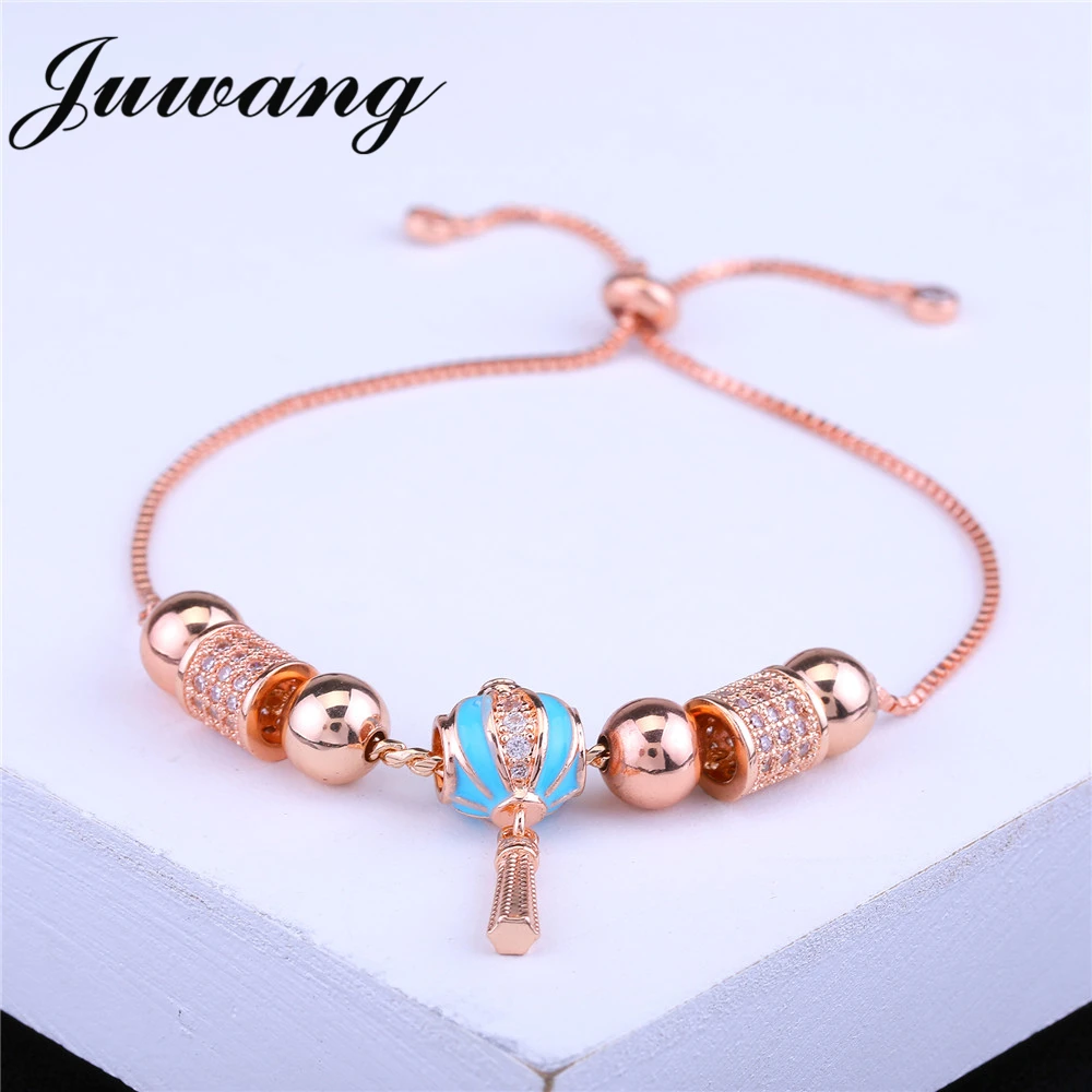 JUWANG Rose Gold Color Lantern Clear CZ & Blue Enamel Charm Bracelet&Bangle for Woman Girl Fashion Pandor Jewelry Gift
JUWANG Rose Gold Color Lantern Clear CZ & Blue Enamel Charm Bracelet&Bangle for Woman Girl Fashion Pandor Jewelry Gift