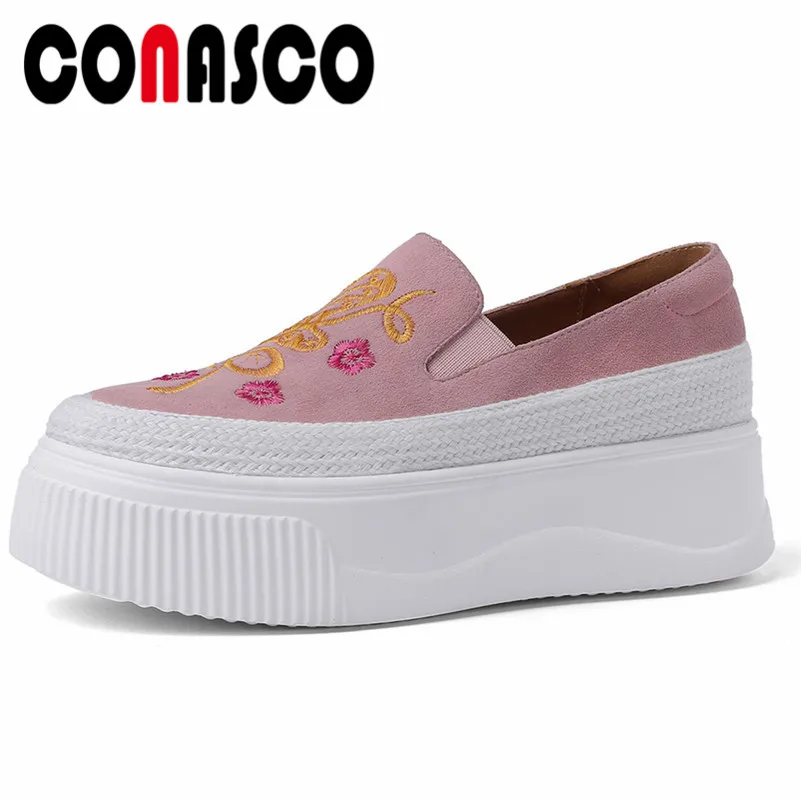 CONASCO Suede Leather Casual Flats For Women Embroider Platforms Style Elegant Shoes Spring Summer Shoes Woman Fashion Flats
CONASCO Suede Leather Casual Flats For Women Embroider Platforms Style Elegant Shoes Spring Summer Shoes Woman Fashion Flats