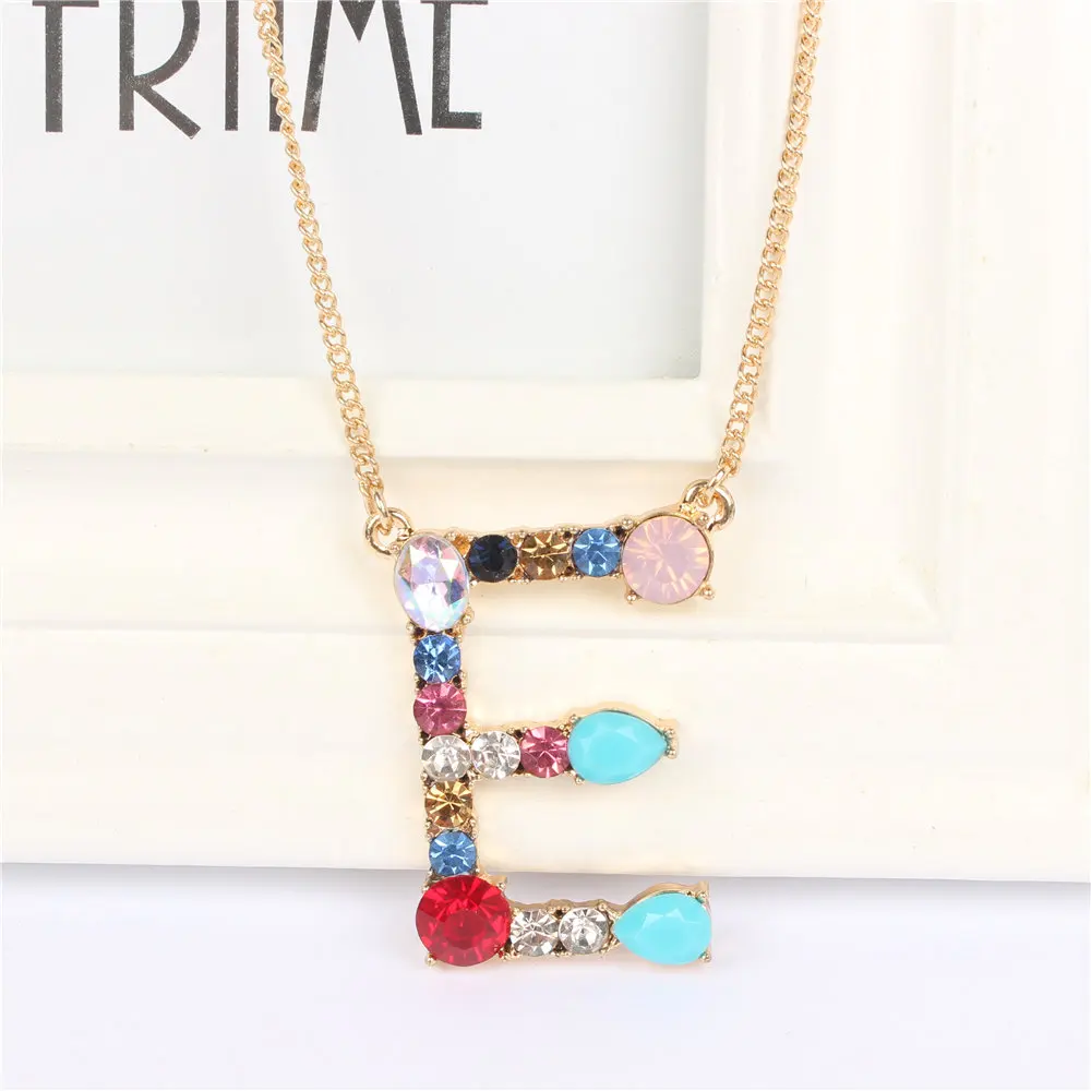 Wholesale New Gold 26 Alphabet Letter Necklace Crystal Multicolor Charm Pendant Chain for Mother Girlfriend Lover
Wholesale New Gold 26 Alphabet Letter Necklace Crystal Multicolor Charm Pendant Chain for Mother Girlfriend Lover