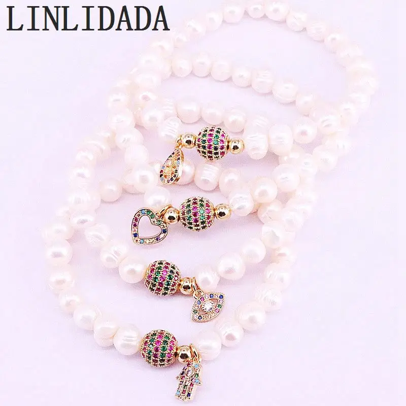 6Pcs Rainbow Zirconia Spacer Connector Beads with Natural White Pearl Beaded Bracelet For Women Fashion Jewelry
6Pcs Rainbow Zirconia Spacer Connector Beads with Natural White Pearl Beaded Bracelet For Women Fashion Jewelry