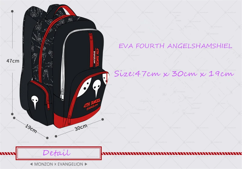EVA FOURTH ANGELSHAMSHIEL Cosplay Backpack School Student Shoulder Bag Outdoor Sports Bags EVA Backpack
EVA FOURTH ANGELSHAMSHIEL Cosplay Backpack School Student Shoulder Bag Outdoor Sports Bags EVA Backpack