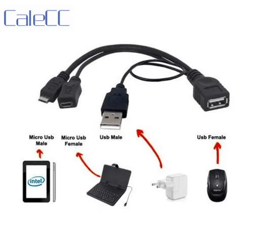 

Micro USB OTG Host Flash Disk Cable with Extral Micro & USB Power for Galaxy S3 i9300 S4 i9500 Note2 N7100 Note3 N9000 S5 i9600