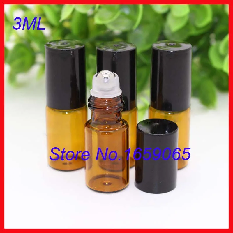 3ml roll on glass/SS roller perfume atomizer sample bottles essential oils roll-on refillable deodorant containers w black lid
3ml roll on glass/SS roller perfume atomizer sample bottles essential oils roll-on refillable deodorant containers w black lid
