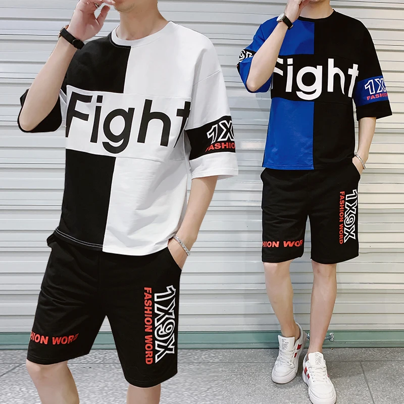 Shorts + Short-sleeved T-shirt Suit Men's Summer Stitching Color Casual Suit Men's Loose Cotton High Quality Slim Sports Suit
Shorts + Short-sleeved T-shirt Suit Men's Summer Stitching Color Casual Suit Men's Loose Cotton High Quality Slim Sports Suit