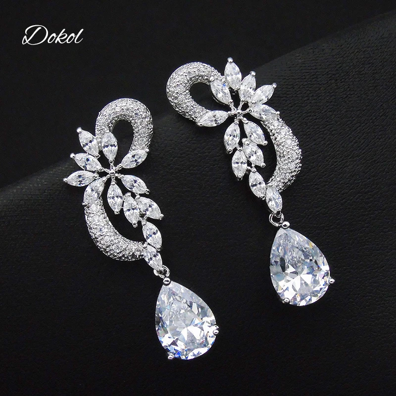DOKOL Luxury Clear CZ Bridal Earrings for Wedding Silver Color Women Jewelry Inlay AAA+ Zircon Drop Earring brincos DKE0080
DOKOL Luxury Clear CZ Bridal Earrings for Wedding Silver Color Women Jewelry Inlay AAA+ Zircon Drop Earring brincos DKE0080