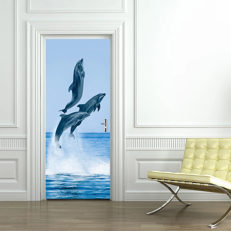 3D Dolphins Door Sticker PVC Self Adhesive Waterproof Photo Wall Mural Wallpaper Wall Sticker Children's Bedroom Home Decor
3D Dolphins Door Sticker PVC Self Adhesive Waterproof Photo Wall Mural Wallpaper Wall Sticker Children's Bedroom Home Decor