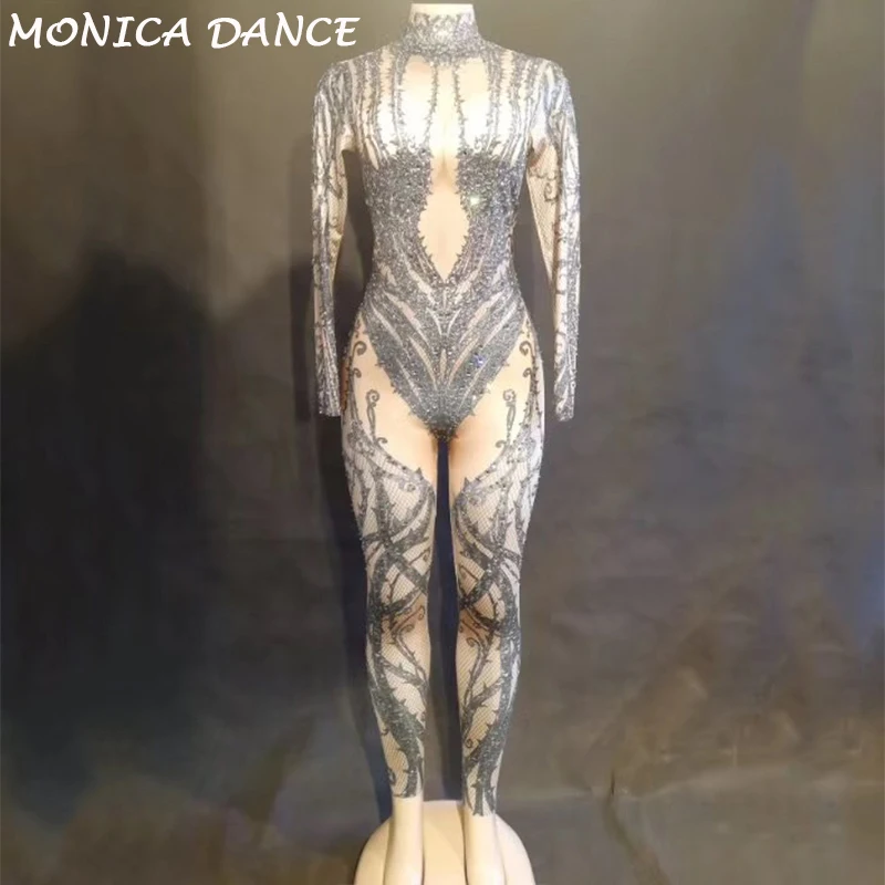 Nightclub DjDs Bar Wear Sexy Black Nude Rhinestone Jumpsuit Stones Bodysuit Leggings Prom Celebrate Outfit Performance Jumpsuit
Nightclub DjDs Bar Wear Sexy Black Nude Rhinestone Jumpsuit Stones Bodysuit Leggings Prom Celebrate Outfit Performance Jumpsuit