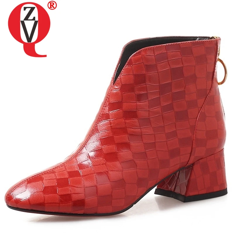 ZVQ Women Shoes 2019 New Popular Square Toe Sheepskin Med Square Heel Zipper Black And Red Plaid Winter Warm Casual Ankle Boots
ZVQ Women Shoes 2019 New Popular Square Toe Sheepskin Med Square Heel Zipper Black And Red Plaid Winter Warm Casual Ankle Boots