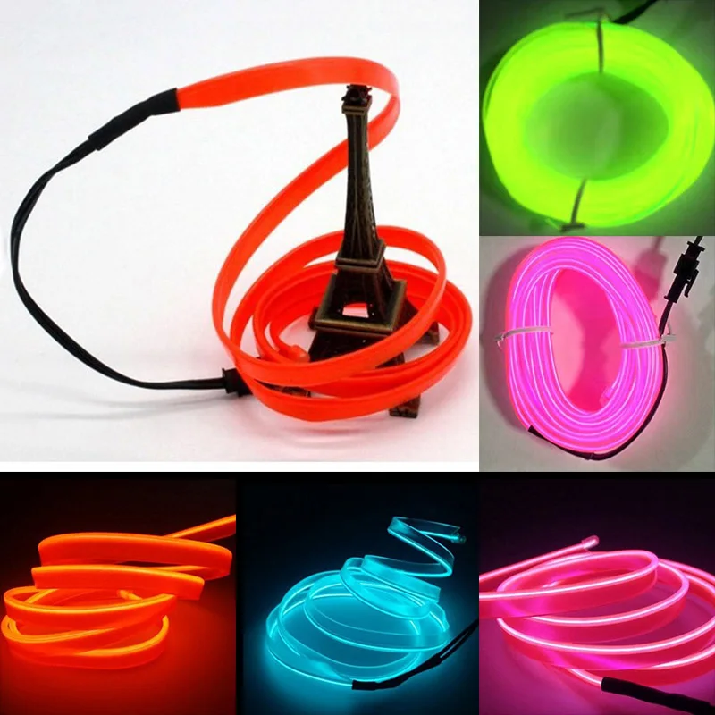 3 Meters Auto Interior Refit Light Clamping Wire Flexible Neon Car Decorate with 12V Cigarette Drive F-Best | Автомобили и