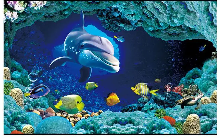 Custom photo Waterproof floor wallpaper Ocean floor tile of blue dolphin 3d mural PVC wallpaper self-adhesion floor wallpaer
Custom photo Waterproof floor wallpaper Ocean floor tile of blue dolphin 3d mural PVC wallpaper self-adhesion floor wallpaer