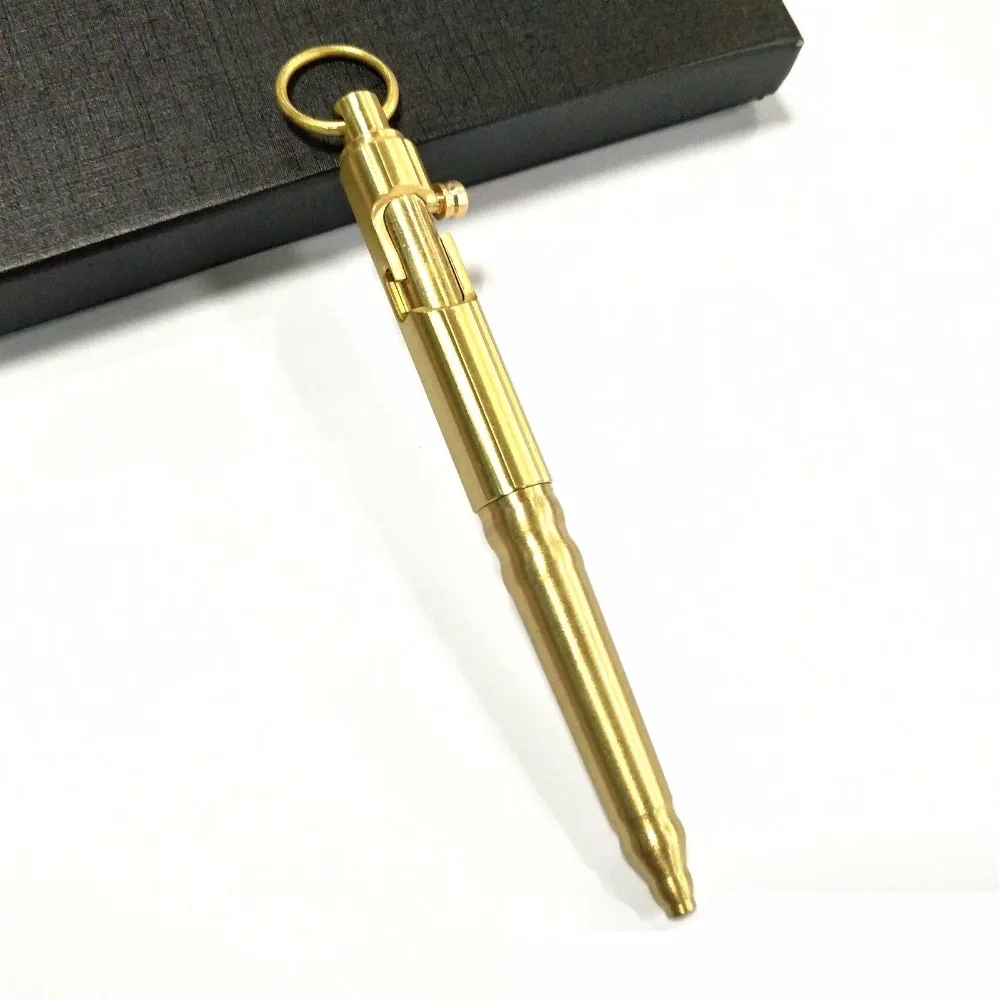 1PC PortableHandmade Brass Push Press Type Bolt Pen EDC Outdoor Creative Retro Copper Tactical Pen With Hang Ring
1PC PortableHandmade Brass Push Press Type Bolt Pen EDC Outdoor Creative Retro Copper Tactical Pen With Hang Ring