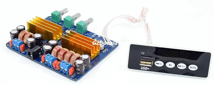 High power TPA3116 2.1 Bluetooth power amplifier board USB FM TF AUX bass board 100W+50W*2
High power TPA3116 2.1 Bluetooth power amplifier board USB FM TF AUX bass board 100W+50W*2