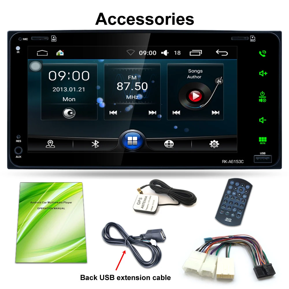 Universal 7 Inch Car Stereo 2Din Bluetooth DVD Car Multimedia Player MP5 FM Radio Auto GPS Navigation Support Rearview Camera
Universal 7 Inch Car Stereo 2Din Bluetooth DVD Car Multimedia Player MP5 FM Radio Auto GPS Navigation Support Rearview Camera