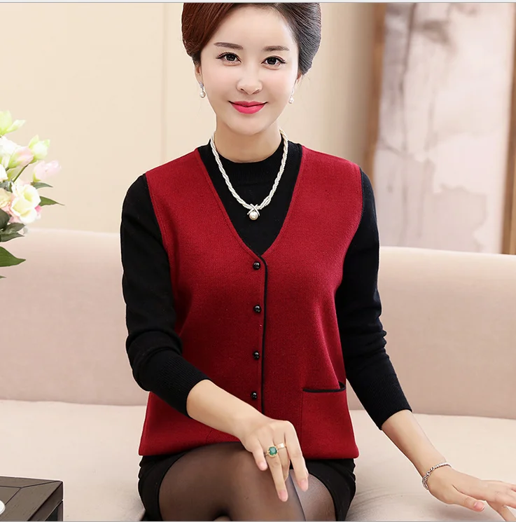 2022 Autumn Middle-Aged Women Cashmere Vest Sweater Coat Knitting Solid Color Plus Size Mother Vest Waistcoat T324
2022 Autumn Middle-Aged Women Cashmere Vest Sweater Coat Knitting Solid Color Plus Size Mother Vest Waistcoat T324