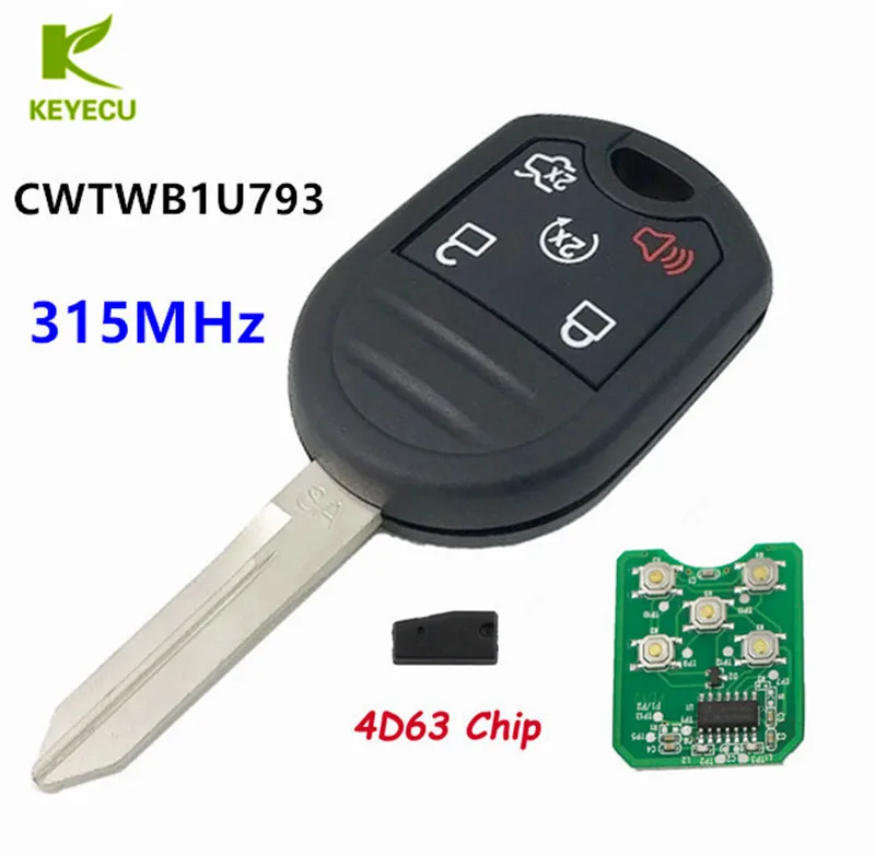 KEYECU Replacement Remote Key Control Transmitter 5 Button 315MHz With 4D63 Chip for Ford Mustang Exploror Edge CWTWB1U793
KEYECU Replacement Remote Key Control Transmitter 5 Button 315MHz With 4D63 Chip for Ford Mustang Exploror Edge CWTWB1U793
