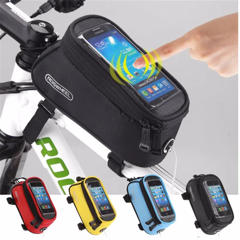 

ROSWHEEL Bike Frame Front Tube Bag Cycling Riding Bag Pannier 4.2" 4.8" 5.5"Phone Touch Screen Case Bicycle Accessories 7 Colors